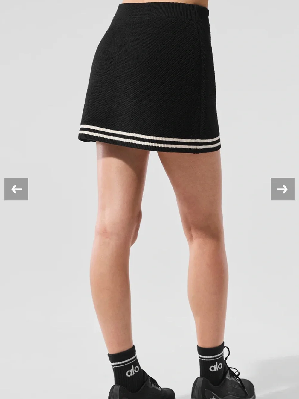 ALO Yoga Black  Sweater Knit Skirt Size Small